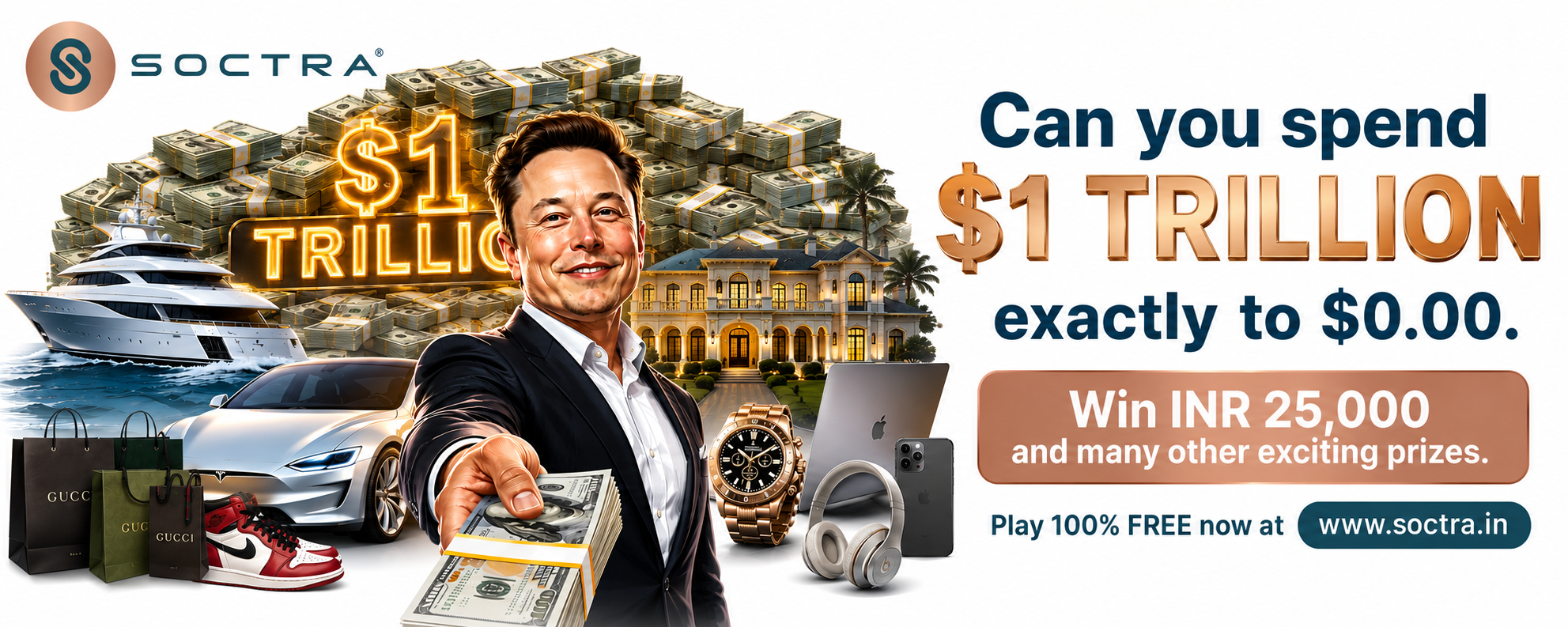 Spend a Trillion — Elon Musk contest on SOCTRA